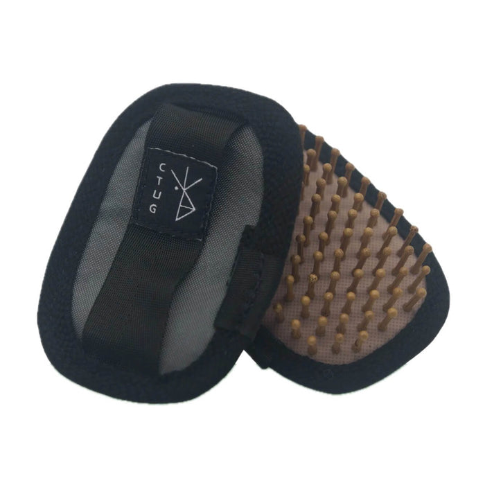 CTUG Hiker Hairbrush shown closed and open, black – studio view