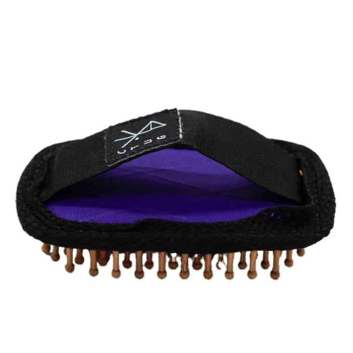 CTUG Hiker Hairbrush open with bristles, purple – studio view