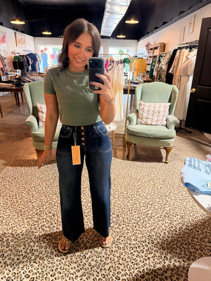 Dark Button Dressy Jean