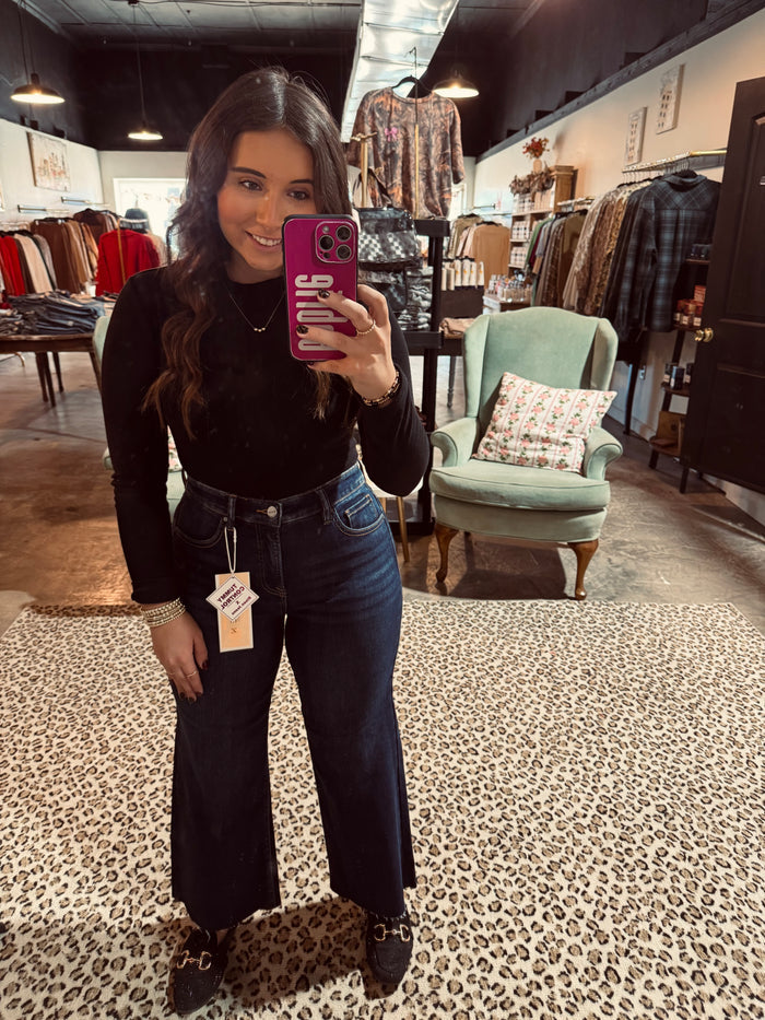 Dark Crop Wide Jean