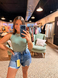 Dark Wash Distress Short
