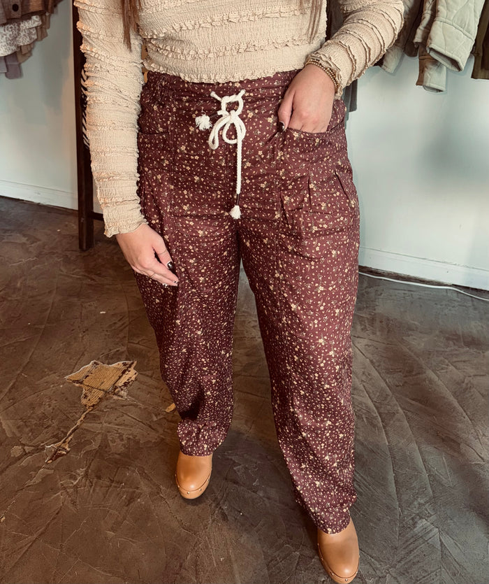 Ditsy Barrel Pant