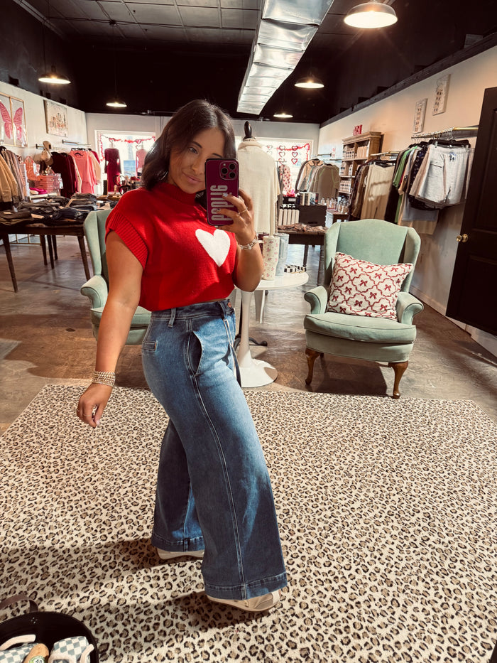 Dressy Ankle Wide Risen Jean