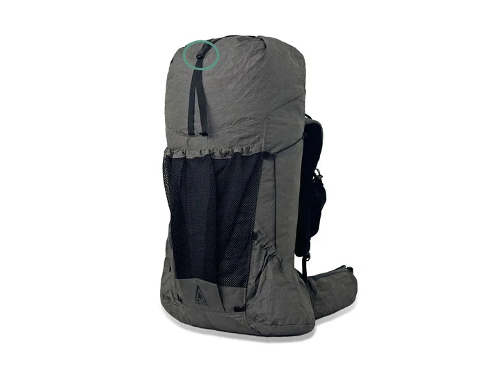 Durston Kakwa backpack top buckle location diagram
