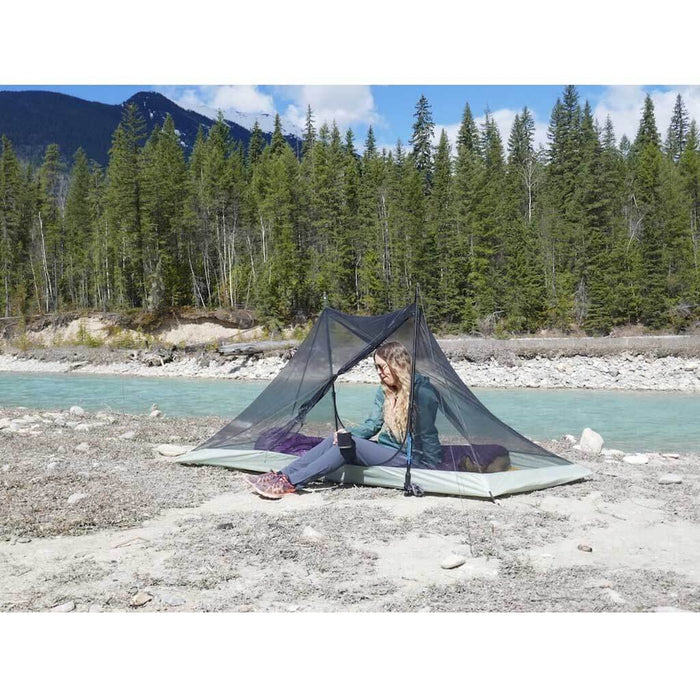 Durston X-Mid tent pitched in stargazer mode by a river