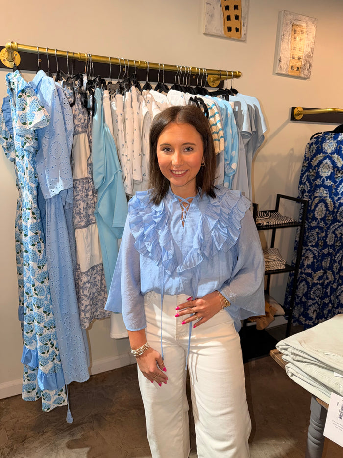 Elegant Ruffle Woven Blouse