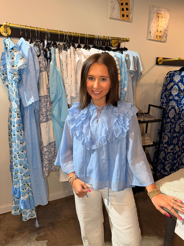 Elegant Ruffle Woven Blouse