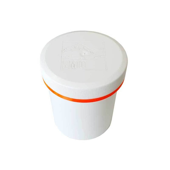 EMO Outdoor Plastic Box for alcohol stove – white box with orange ring, studio view