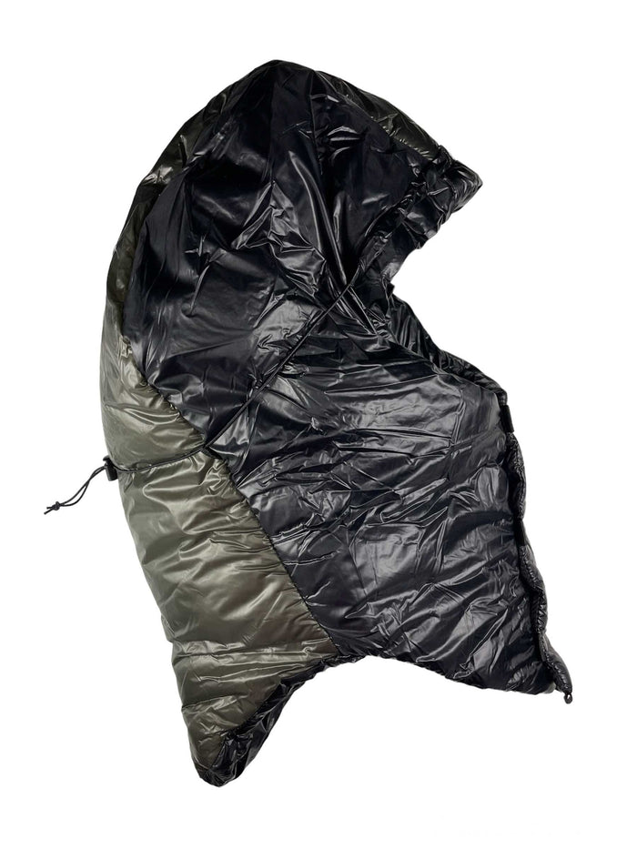 Enlightened Equipment Torrid Hood in black – side studio view