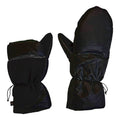 Enlightened Equipment Torrid Mitts in black – pair, angled view with cuff drawcords