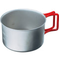 EVERNEW Ti Cup 400FD – titanium cup with red folding handle, front studio view