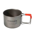 EVERNEW Ti Demitasse Cup 220 FH – titanium cup with red folding handle, front studio view