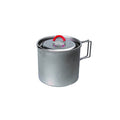 EVERNEW Ti Mug Pot 500 – titanium mug pot with lid and folding wire handles, front studio view
