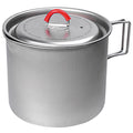 EVERNEW Ti Mug Pot 900 – titanium mug pot with lid and folding wire handles, front studio view