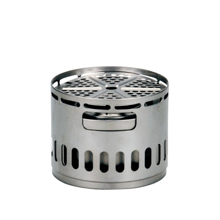 EVERNEW Ti Pot 500 with Ti Stove – assembled stand with windscreen, studio view