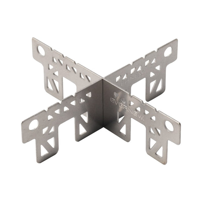 EVERNEW Ti Trivet for Alcohol Stove – titanium cross trivet, studio view