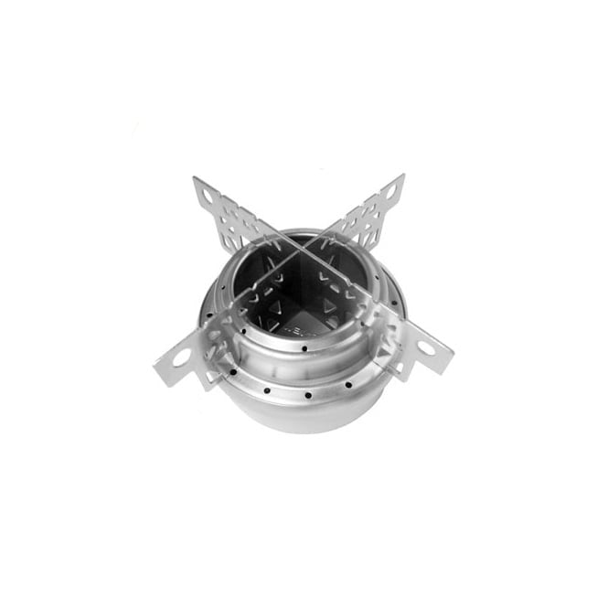 EVERNEW Ti Trivet for Alcohol Stove – trivet fitted on an alcohol burner, studio view