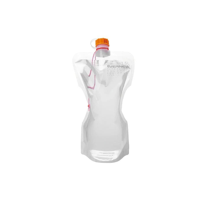 Evernew water carry – collapsible soft water bottle with orange cap, studio view