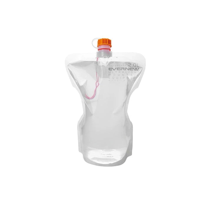 Evernew water carry – collapsible soft water bottle with orange cap, studio view