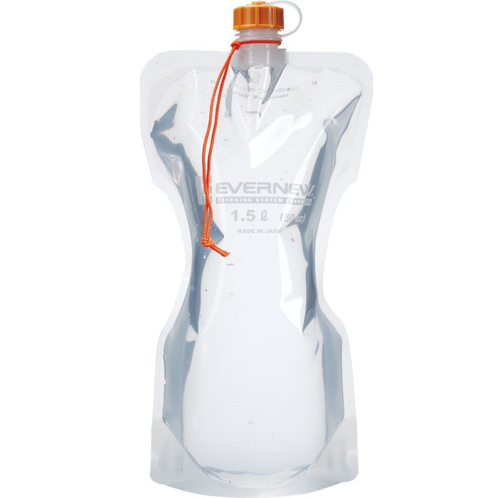 Evernew water carry – collapsible soft water bottle filled with water, front studio view