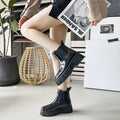 Fashion Black Short Tube Waterproof Non-slip Warm Martin Boots For Women - Livefree