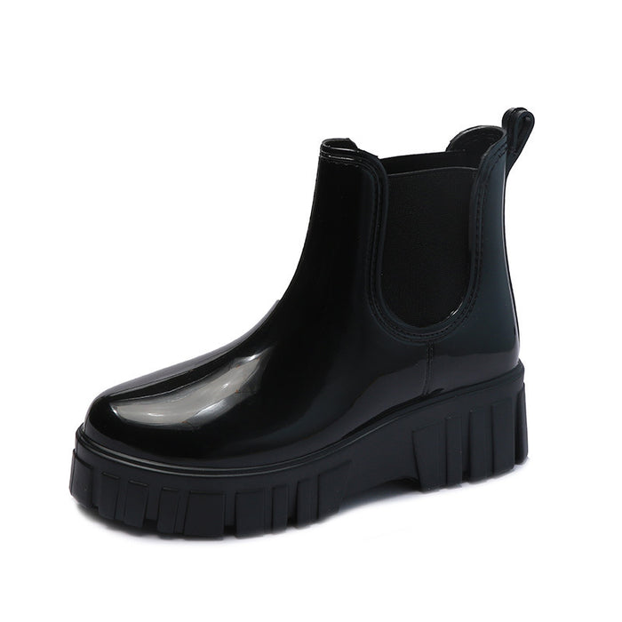 Fashion Black Short Tube Waterproof Non-slip Warm Martin Boots For Women - Livefree