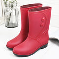 Fashion Velvet Padded Rain Boots Women Warm Knee-high Rain Boots - Livefree
