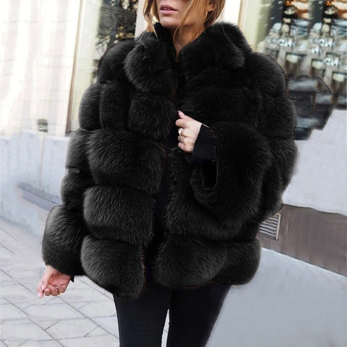 Faux fur stitching women's jacket - Livefree