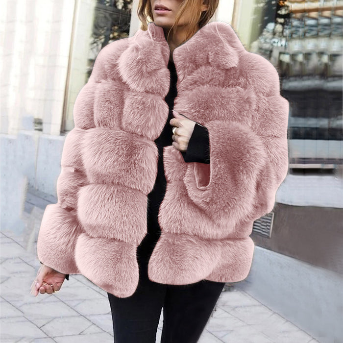 Faux fur stitching women's jacket - Livefree