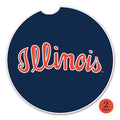 Fighting Illini 2-Pack Navy Script Coasters