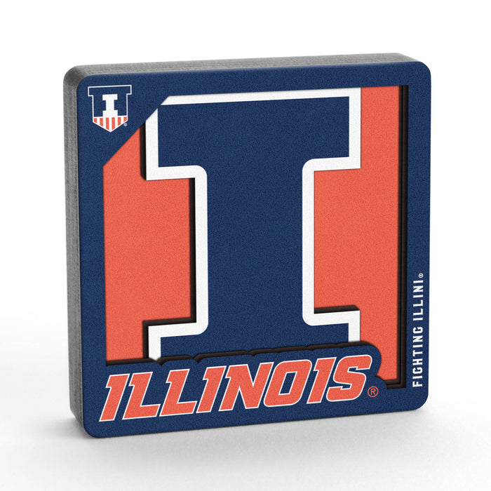 Fighting Illini 3D Block I Shield 2" Magnet