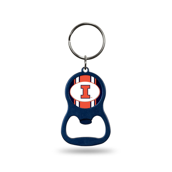 Fighting Illini Bottle Opener Navy Keychain