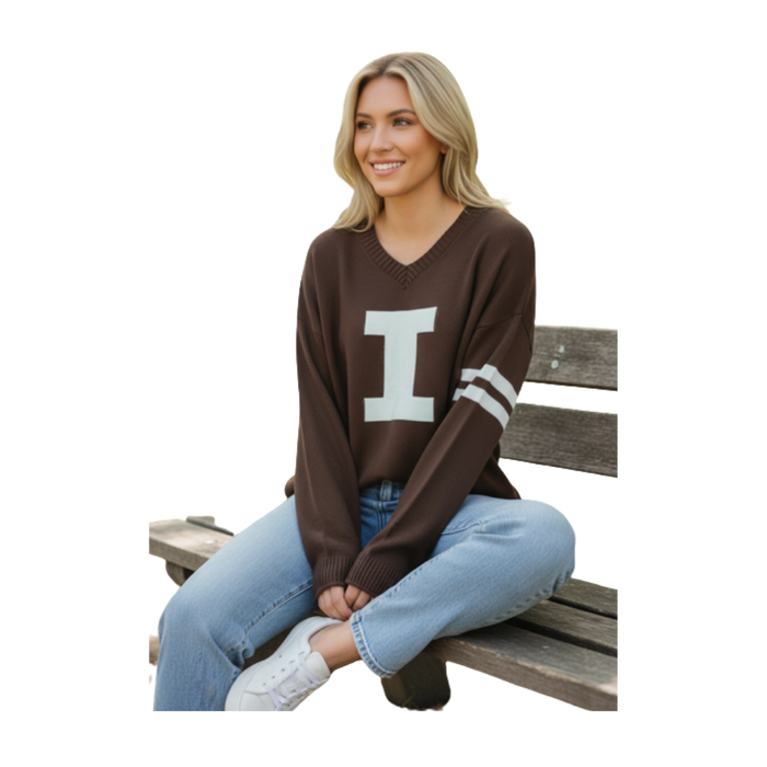 Fighting Illini Chocolate Block I Sweater
