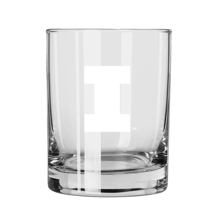 Fighting Illini Etched Rocks Glass