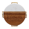 Fighting Illini Marble & Acacia Wood 4-Pack Coasters