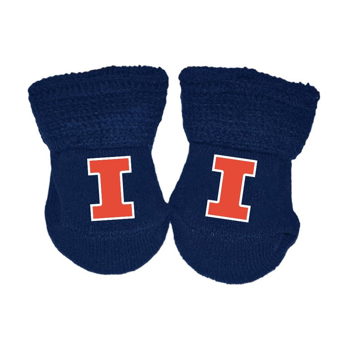 Fighting Illini Navy Infant Booties