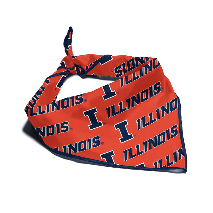 Fighting Illini Orange Dog Bandana