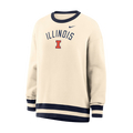 Fighting Illini Nike Pheonix Fleece Oversize Arch Illini Natural Crewneck