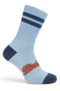 Fighting Illini Powder Blue Script Sock