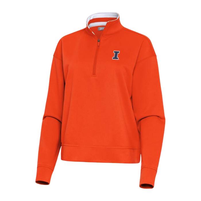 Fighting Illini Women's Antigua Block I Orange Quarter Zip