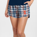 Fighting Illini Women's Plaid Orange and Navy Pajama Shorts