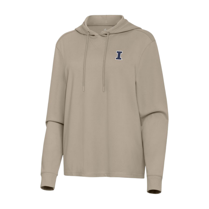 Fighting Illini Women's Sueded Taupe Block I Pullover