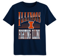 Fighting Illini Youth Distressed Navy XL Print T-Shirt