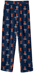 Fighting Illini Youth Navy Multi Logo Pajama Pants