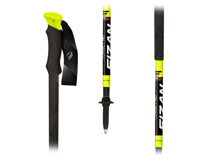 FIZAN Compact Pro Trekking Poles – grip and pole detail, studio view