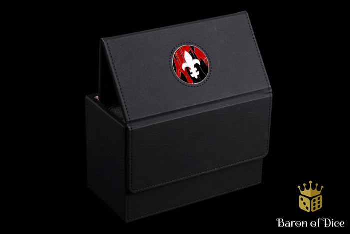 Fleur De Lis | Red | Wargaming & Datasheet Box | Baron's Coin™ Compatible