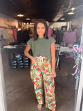 Floral Barrel Pant