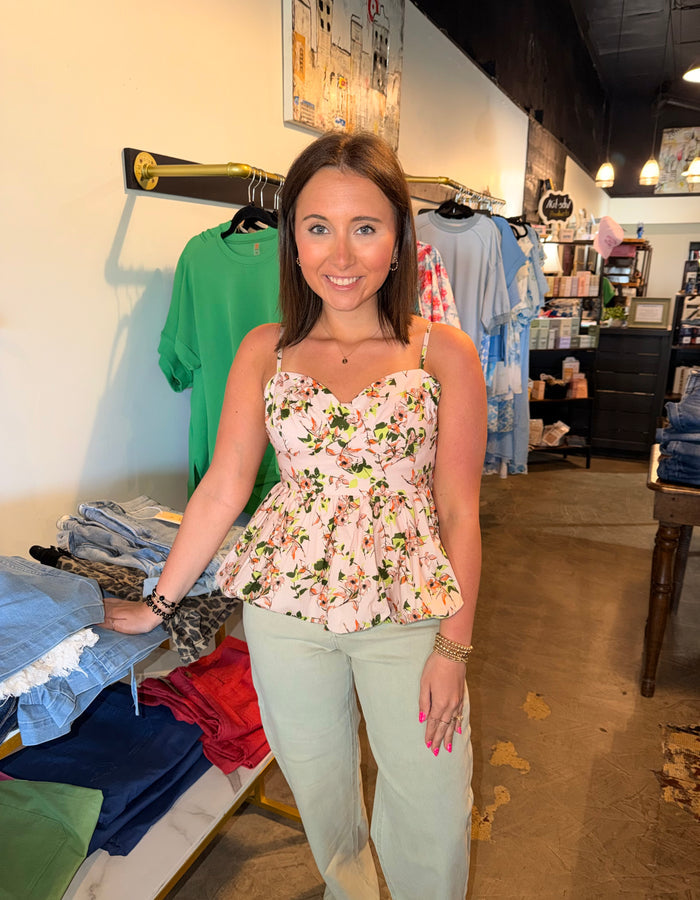 Floral Poplin Bubble Top