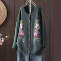 Floral Print Round Neck Art Retro Style Sweater