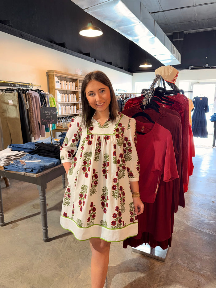 Frilled Loose Floral Dress